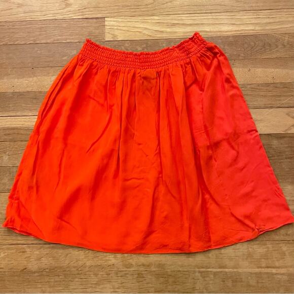 Massimo tomato red elastic waist pleated skirt size small S B8 - Picture 4 of 4